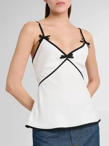 MOSCHINO Women's Bow Contrast Trim Cami | Thumbnail 5 MOSCHINO Women's Bow Contrast Trim Cami | Thumbnail 5