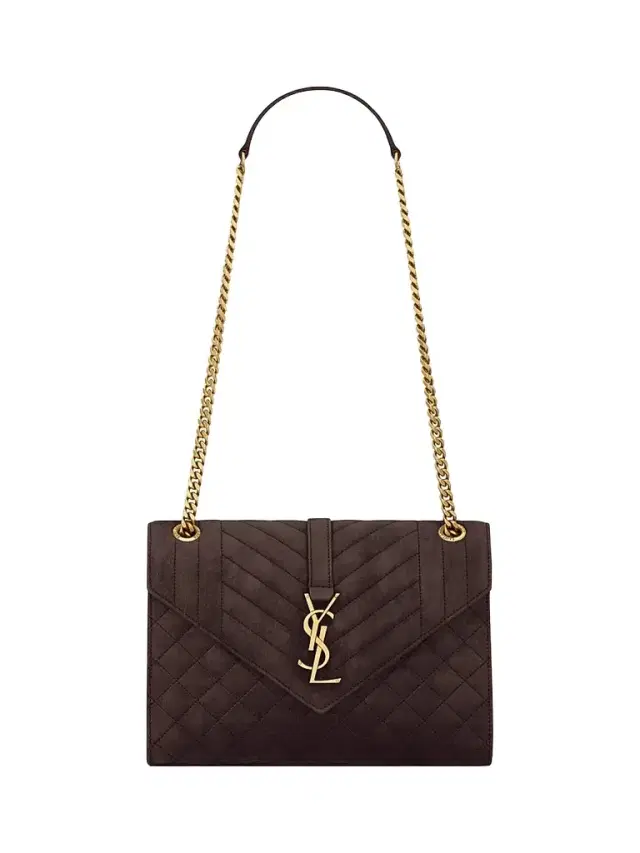 Saint Laurent Women's Envelope Medium Shoulder Bag in Suede