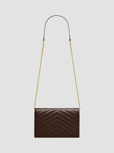 Saint Laurent Women's Cassandre Envelope Chain Wallet in Lambskin Leather | Thumbnail 2 Saint Laurent Women's Cassandre Envelope Chain Wallet in Lambskin Leather | Thumbnail 2