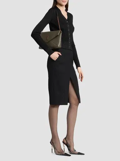 Saint Laurent Women's Cassandre Large Pouch on Chain in Lambskin | Thumbnail 2 Saint Laurent Women's Cassandre Large Pouch on Chain in Lambskin | Thumbnail 2