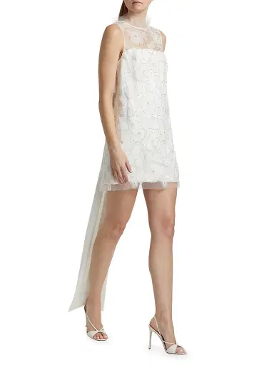 Self-Portrait Women's Embellished Tulle & Satin Bow Minidress | Thumbnail 2 Self-Portrait Women's Embellished Tulle & Satin Bow Minidress | Thumbnail 2
