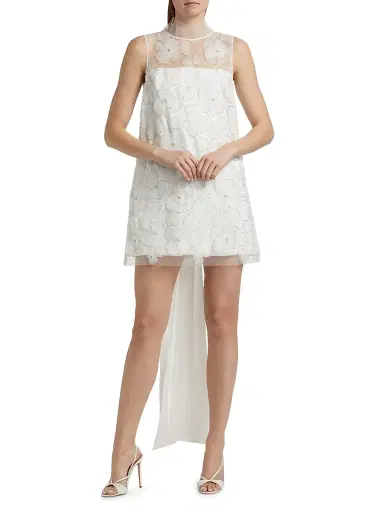 Self-Portrait Women's Embellished Tulle & Satin Bow Minidress | Thumbnail 3 Self-Portrait Women's Embellished Tulle & Satin Bow Minidress | Thumbnail 3