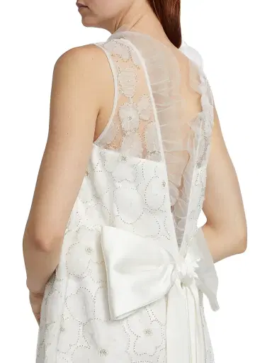 Self-Portrait Women's Embellished Tulle & Satin Bow Minidress | Thumbnail 6 Self-Portrait Women's Embellished Tulle & Satin Bow Minidress | Thumbnail 6
