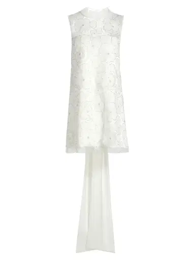 Self-Portrait Women's Embellished Tulle & Satin Bow Minidress | Thumbnail 1 Self-Portrait Women's Embellished Tulle & Satin Bow Minidress | Thumbnail 1
