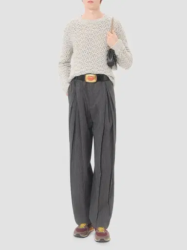 Valentino Garavani Men's Pinstripe Wool Pants with Pleats | Thumbnail 2 Valentino Garavani Men's Pinstripe Wool Pants with Pleats | Thumbnail 2