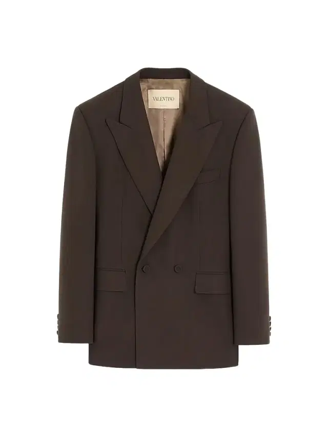 Valentino Garavani Men's Double-Breasted Jacket in Light Double Wool