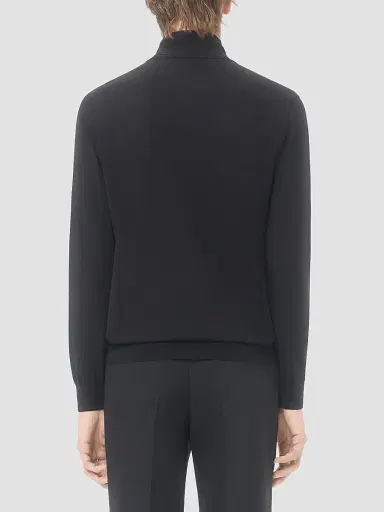 Valentino Garavani Men's Wool Sweater with Scarf Collar and VLogo Embroidery | Thumbnail 5 Valentino Garavani Men's Wool Sweater with Scarf Collar and VLogo Embroidery | Thumbnail 5
