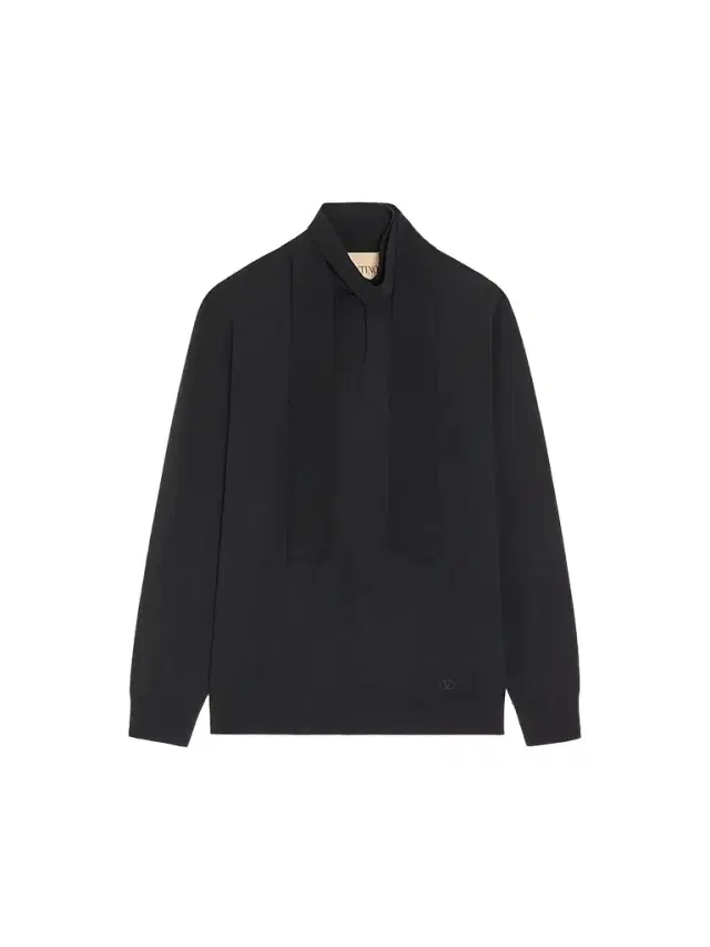 Valentino Garavani Men's Wool Sweater with Scarf Collar and VLogo Embroidery