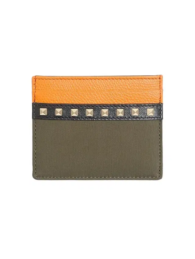 Valentino Garavani Men's Stud Up Cardholder in Nylon and Grainy Calfskin