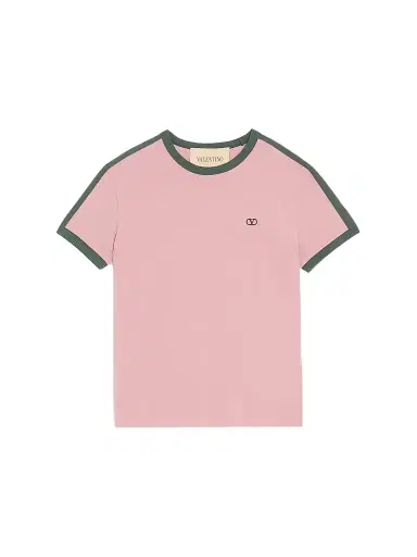 Valentino Garavani Men's Cotton T-Shirt with Crewneck with VLogo Embroidery | Thumbnail 1 Valentino Garavani Men's Cotton T-Shirt with Crewneck with VLogo Embroidery | Thumbnail 1