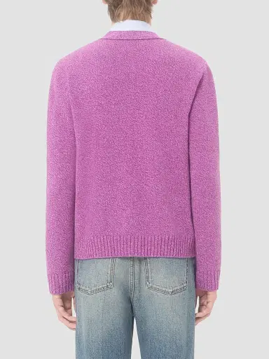 Valentino Garavani Men's Mouliné Wool Cardigan with Embroidered Butterfly Patch | Thumbnail 5 Valentino Garavani Men's Mouliné Wool Cardigan with Embroidered Butterfly Patch | Thumbnail 5