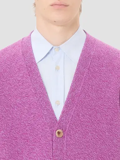 Valentino Garavani Men's Mouliné Wool Cardigan with Embroidered Butterfly Patch | Thumbnail 6 Valentino Garavani Men's Mouliné Wool Cardigan with Embroidered Butterfly Patch | Thumbnail 6