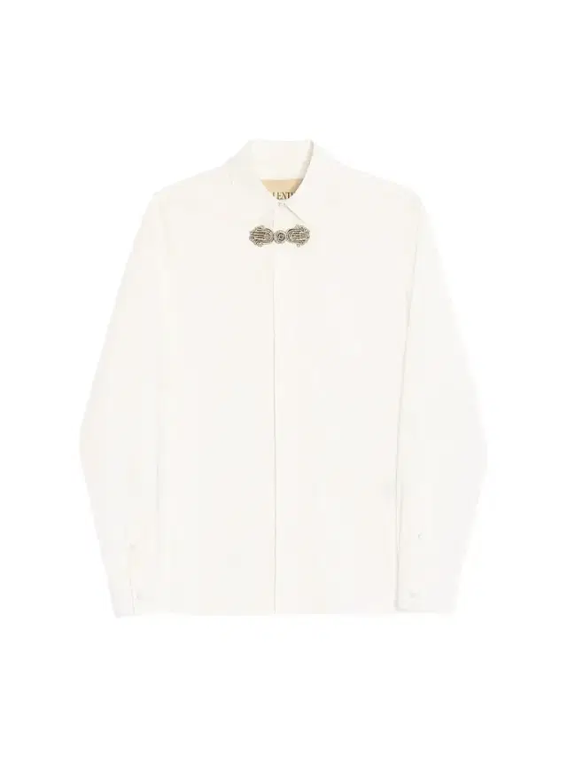 Valentino Garavani Men's Long-Sleeved Cotton Poplin Shirt with Embroidered Frog Closure