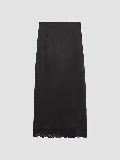Valentino Garavani Women's Long Skirt in Crepe Satin with Lace | Thumbnail 2 Valentino Garavani Women's Long Skirt in Crepe Satin with Lace | Thumbnail 2