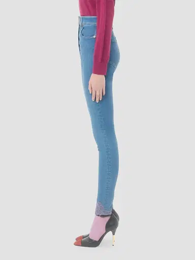 Valentino Garavani Women's Denim Jeans with Lace | Thumbnail 4 Valentino Garavani Women's Denim Jeans with Lace | Thumbnail 4