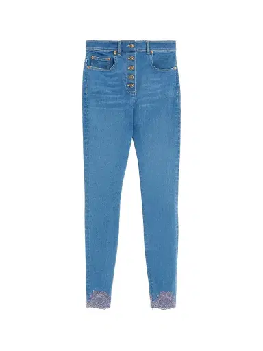 Valentino Garavani Women's Denim Jeans with Lace | Thumbnail 1 Valentino Garavani Women's Denim Jeans with Lace | Thumbnail 1