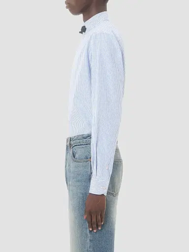 Valentino Garavani Men's Long-Sleeved Striped Cotton Shirt with Toggle | Thumbnail 4 Valentino Garavani Men's Long-Sleeved Striped Cotton Shirt with Toggle | Thumbnail 4