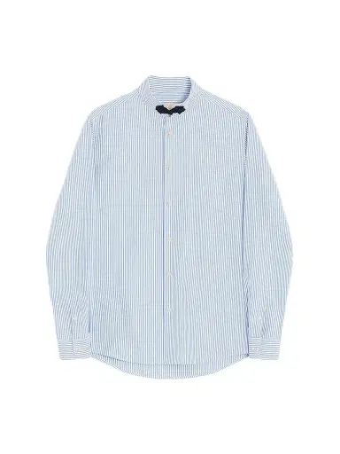 Valentino Garavani Men's Long-Sleeved Striped Cotton Shirt with Toggle | Thumbnail 1 Valentino Garavani Men's Long-Sleeved Striped Cotton Shirt with Toggle | Thumbnail 1