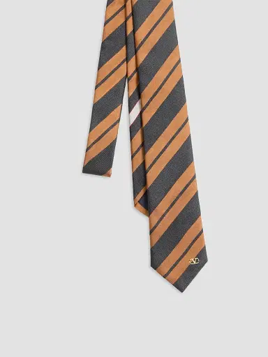 Valentino Garavani Men's Regimental Jacquard Silk Tie | Thumbnail 3 Valentino Garavani Men's Regimental Jacquard Silk Tie | Thumbnail 3