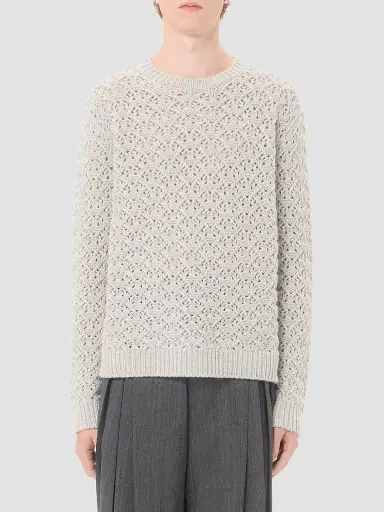 Valentino Garavani Men's Wool and Cashmere Sweater with Metallic V Detail | Thumbnail 3 Valentino Garavani Men's Wool and Cashmere Sweater with Metallic V Detail | Thumbnail 3
