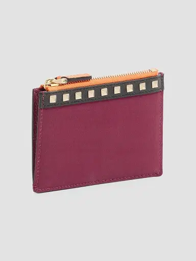 Valentino Garavani Men's Stud Up Coin Purse and Cardholder in Nylon and Grainy Calfskin | Thumbnail 3 Valentino Garavani Men's Stud Up Coin Purse and Cardholder in Nylon and Grainy Calfskin | Thumbnail 3