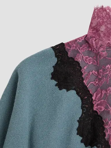 Valentino Garavani Women's Wool Sweater with Lace | Thumbnail 7 Valentino Garavani Women's Wool Sweater with Lace | Thumbnail 7