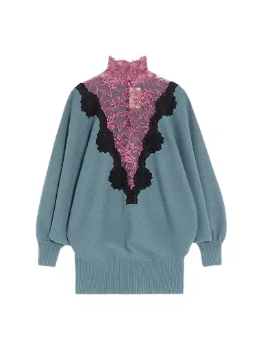 Valentino Garavani Women's Wool Sweater with Lace | Thumbnail 1 Valentino Garavani Women's Wool Sweater with Lace | Thumbnail 1