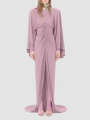 Valentino Garavani Women's Long Dress in Embroidered Jersey Crepe | Thumbnail 3
