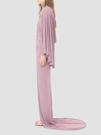 Valentino Garavani Women's Long Dress in Embroidered Jersey Crepe | Thumbnail 4