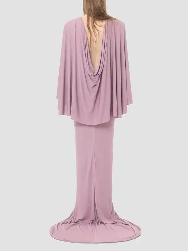 Valentino Garavani Women's Long Dress in Embroidered Jersey Crepe | Thumbnail 5