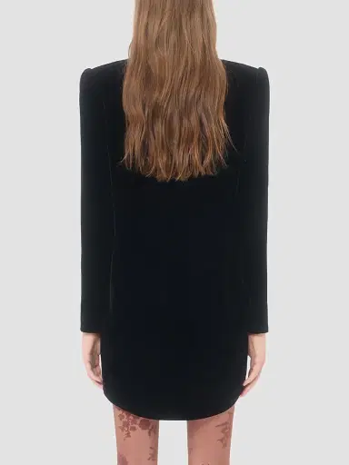 Valentino Garavani Women's Short Velvet Dress with Lace | Thumbnail 5