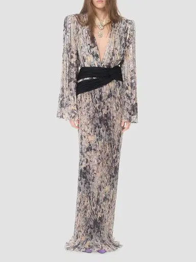 Valentino Garavani Women's Long Dress with Pleats | Thumbnail 2