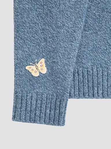 Valentino Garavani Men's Wool Sweater with Embroidered Butterfly Patch | Thumbnail 7 Valentino Garavani Men's Wool Sweater with Embroidered Butterfly Patch | Thumbnail 7
