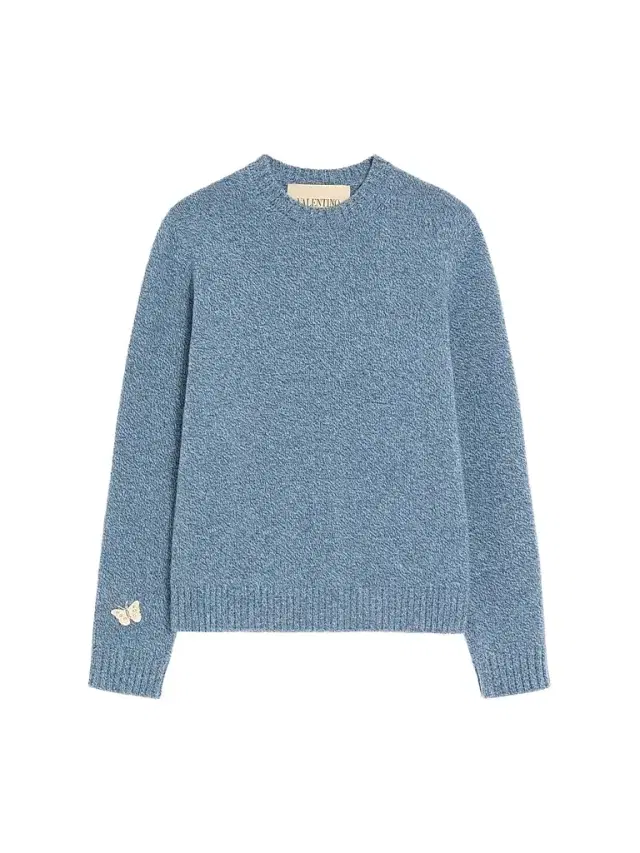 Valentino Garavani Men's Wool Sweater with Embroidered Butterfly Patch