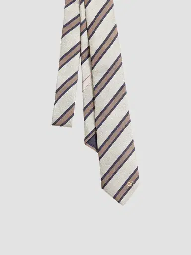 Valentino Garavani Men's Jacquard Regimental Silk Tie | Thumbnail 3 Valentino Garavani Men's Jacquard Regimental Silk Tie | Thumbnail 3