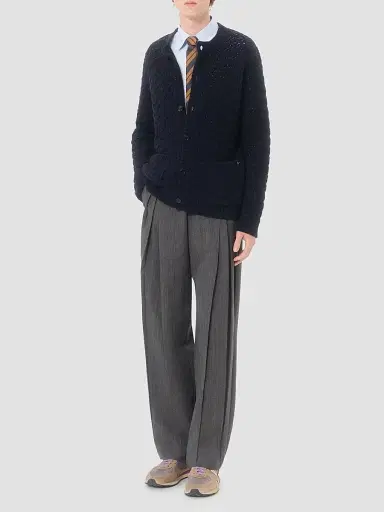 Valentino Garavani Men's Wool and Cashmere Cardigan with Metallic V Detail | Thumbnail 2 Valentino Garavani Men's Wool and Cashmere Cardigan with Metallic V Detail | Thumbnail 2