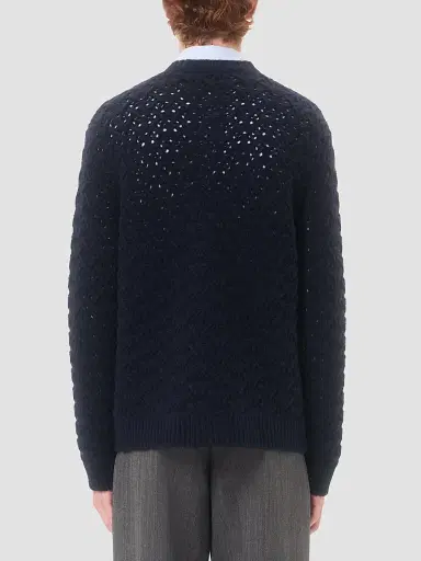 Valentino Garavani Men's Wool and Cashmere Cardigan with Metallic V Detail | Thumbnail 5 Valentino Garavani Men's Wool and Cashmere Cardigan with Metallic V Detail | Thumbnail 5