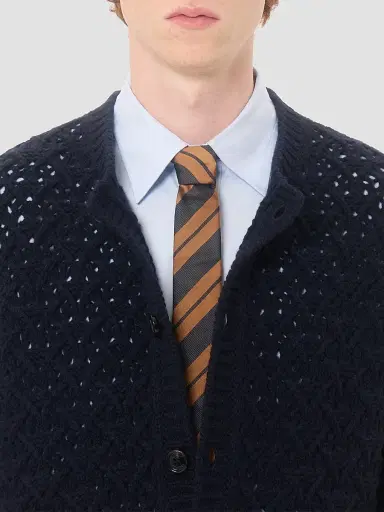 Valentino Garavani Men's Wool and Cashmere Cardigan with Metallic V Detail | Thumbnail 6 Valentino Garavani Men's Wool and Cashmere Cardigan with Metallic V Detail | Thumbnail 6