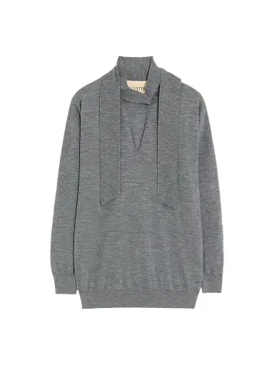 Valentino Garavani Women's Wool Sweater with Scarf | Thumbnail 1