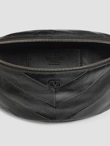 Valentino Garavani Men's Jean Waist Bag in Patchwork Nappa Leather with Chevron Pattern | Thumbnail 5 Valentino Garavani Men's Jean Waist Bag in Patchwork Nappa Leather with Chevron Pattern | Thumbnail 5