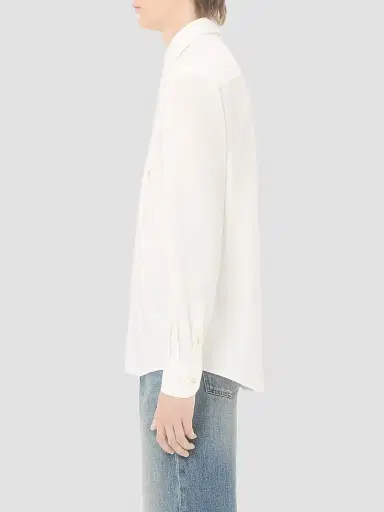 Valentino Garavani Men's Long-Sleeved Cotton Poplin Shirt with Embroidered Butterfly Patch | Thumbnail 4 Valentino Garavani Men's Long-Sleeved Cotton Poplin Shirt with Embroidered Butterfly Patch | Thumbnail 4