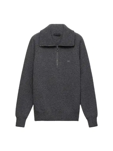 Prada Men's Wool and Cashmere Polo Sweater | Thumbnail 1 Prada Men's Wool and Cashmere Polo Sweater | Thumbnail 1