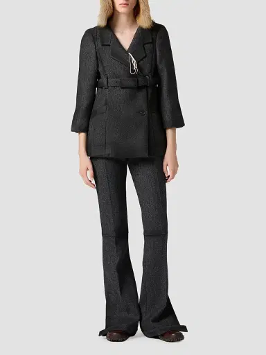 Miu Miu Women's Double-Breasted Double Wool Jacket | Thumbnail 2 Miu Miu Women's Double-Breasted Double Wool Jacket | Thumbnail 2