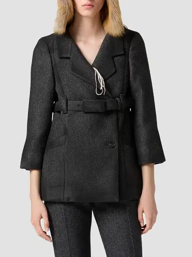 Miu Miu Women's Double-Breasted Double Wool Jacket | Thumbnail 3 Miu Miu Women's Double-Breasted Double Wool Jacket | Thumbnail 3
