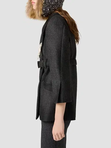 Miu Miu Women's Double-Breasted Double Wool Jacket | Thumbnail 4 Miu Miu Women's Double-Breasted Double Wool Jacket | Thumbnail 4