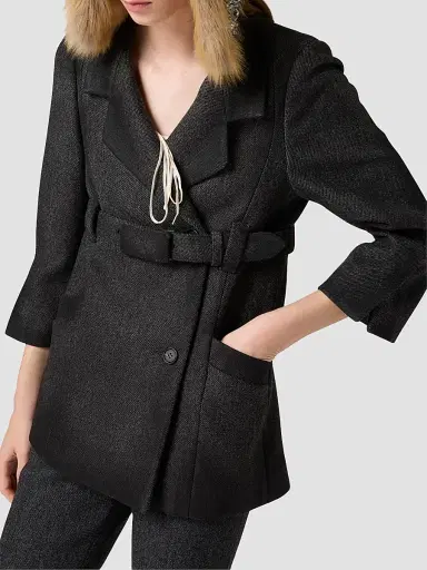 Miu Miu Women's Double-Breasted Double Wool Jacket | Thumbnail 6 Miu Miu Women's Double-Breasted Double Wool Jacket | Thumbnail 6
