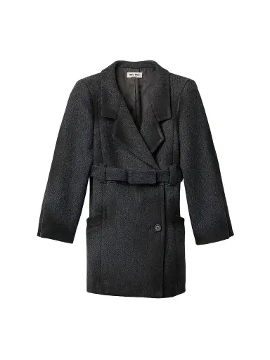 Miu Miu Women's Double-Breasted Double Wool Jacket | Thumbnail 1 Miu Miu Women's Double-Breasted Double Wool Jacket | Thumbnail 1