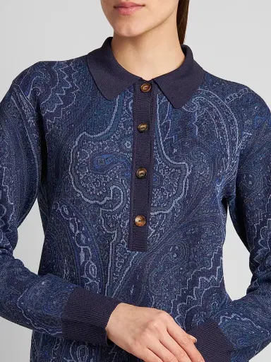 Etro Women's Paisley Knit Polo Top | Thumbnail 5 Etro Women's Paisley Knit Polo Top | Thumbnail 5