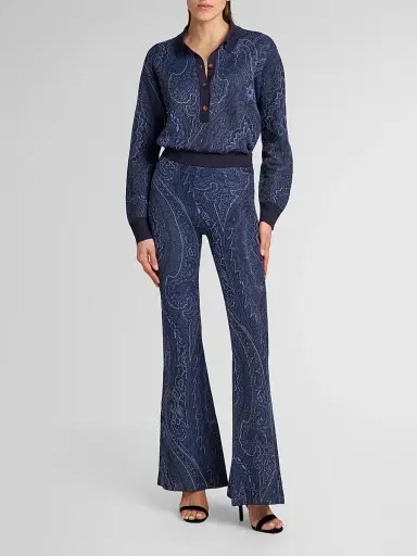 Etro Women's Paisley Knit Trousers | Thumbnail 2