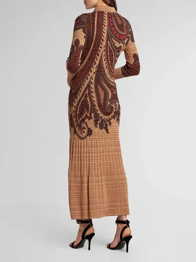 Etro Women's Stamped Paisley Knit Polo Maxi Dress | Thumbnail 3 Etro Women's Stamped Paisley Knit Polo Maxi Dress | Thumbnail 3